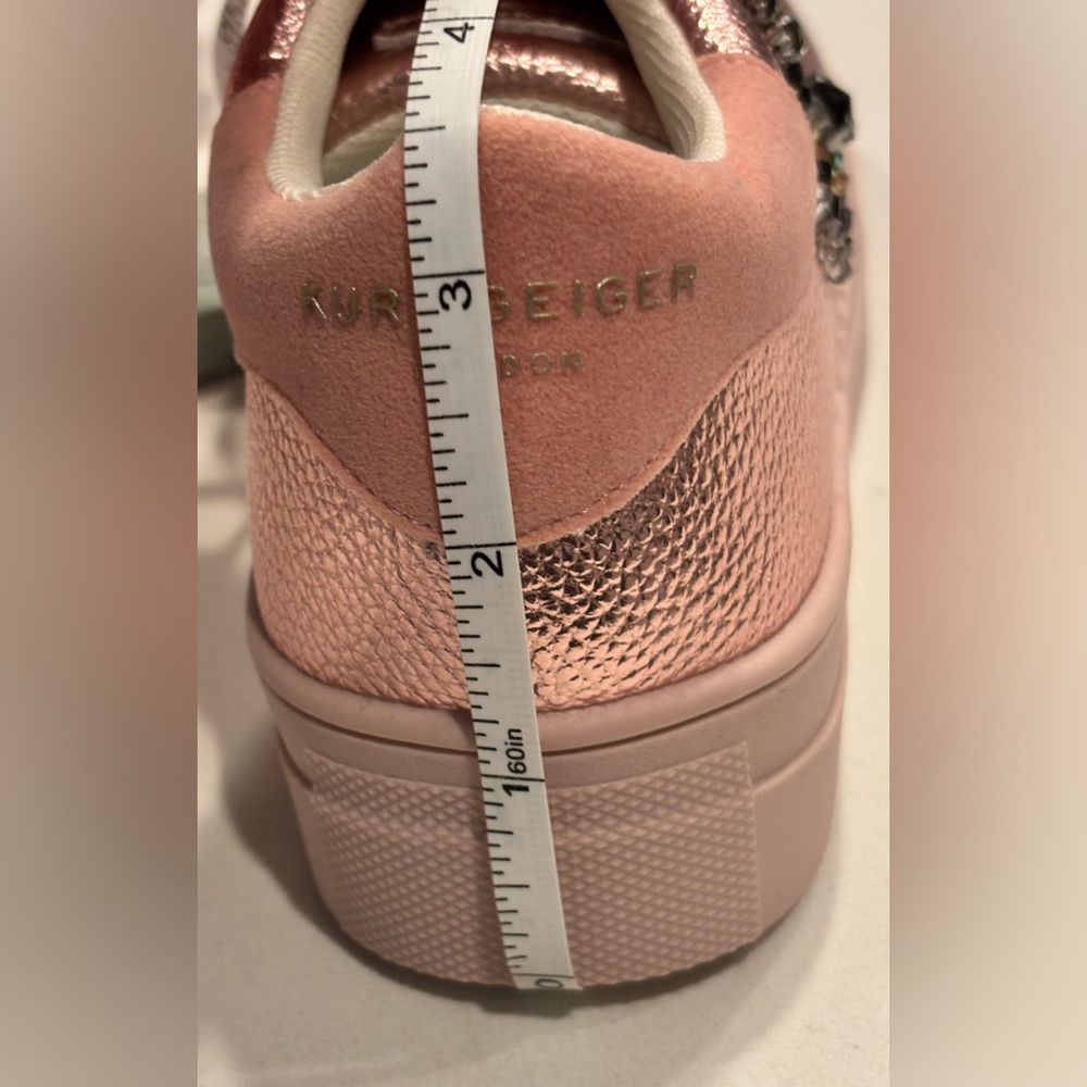 NWT Kurt Geiger London Kids Mini Laney Eye Platform Pink Sneakers Leather Size 4 - Picture 16 of 16
